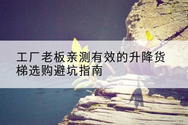旬阳升降货梯怎么选-工厂老板亲测有效的升降货梯选购避坑指南